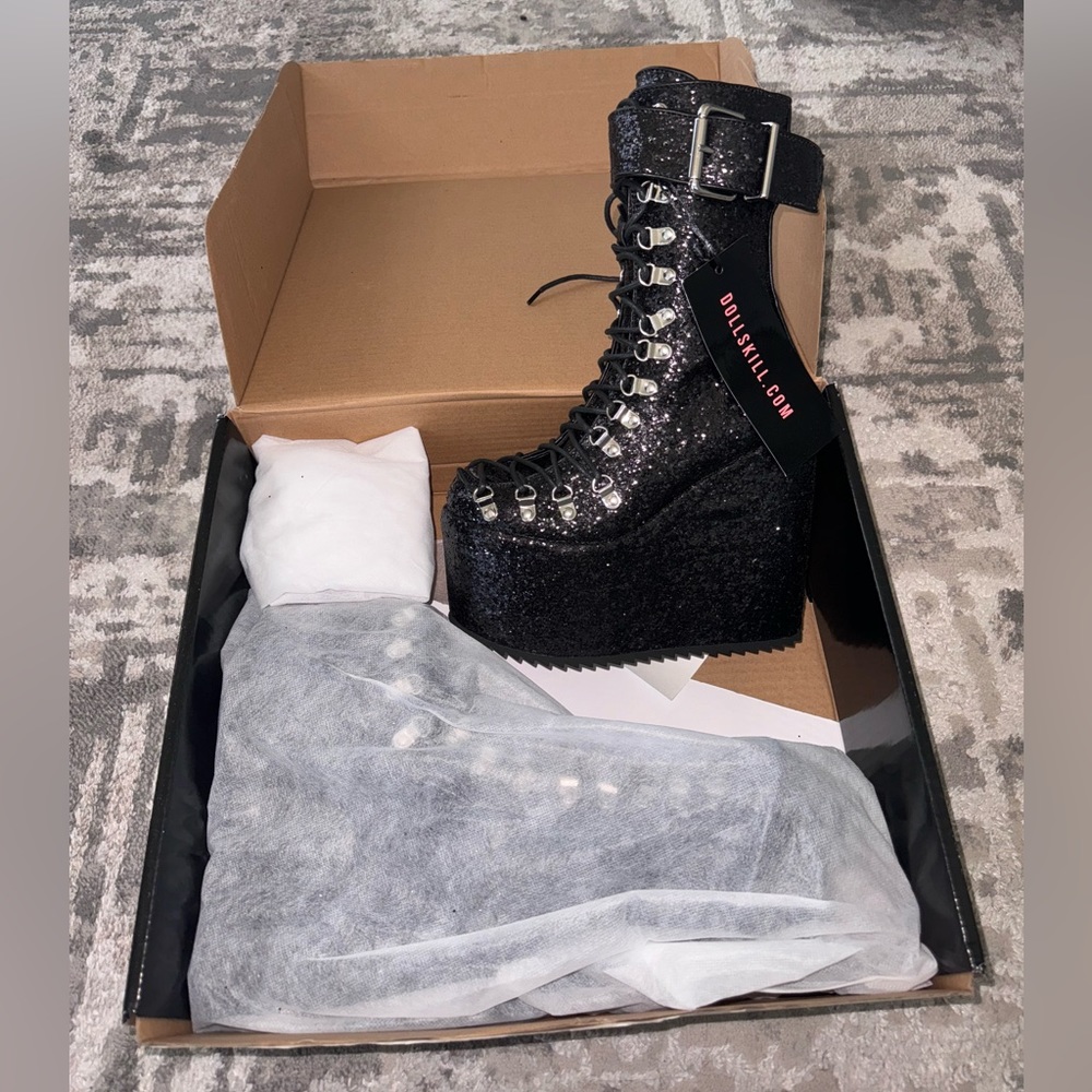 Dolls Kill Glitter Traitor Boots